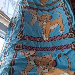 Vtg 90s Disney Lion King Comforter RARE HTF Turquoise Variant Simba Nala